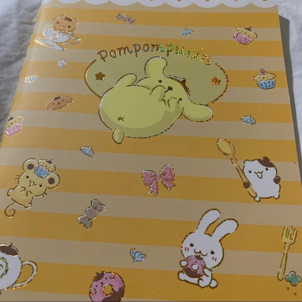Pompompurin Yellow Medium-Sized Paperback Notebook with Free Sticker Sheet